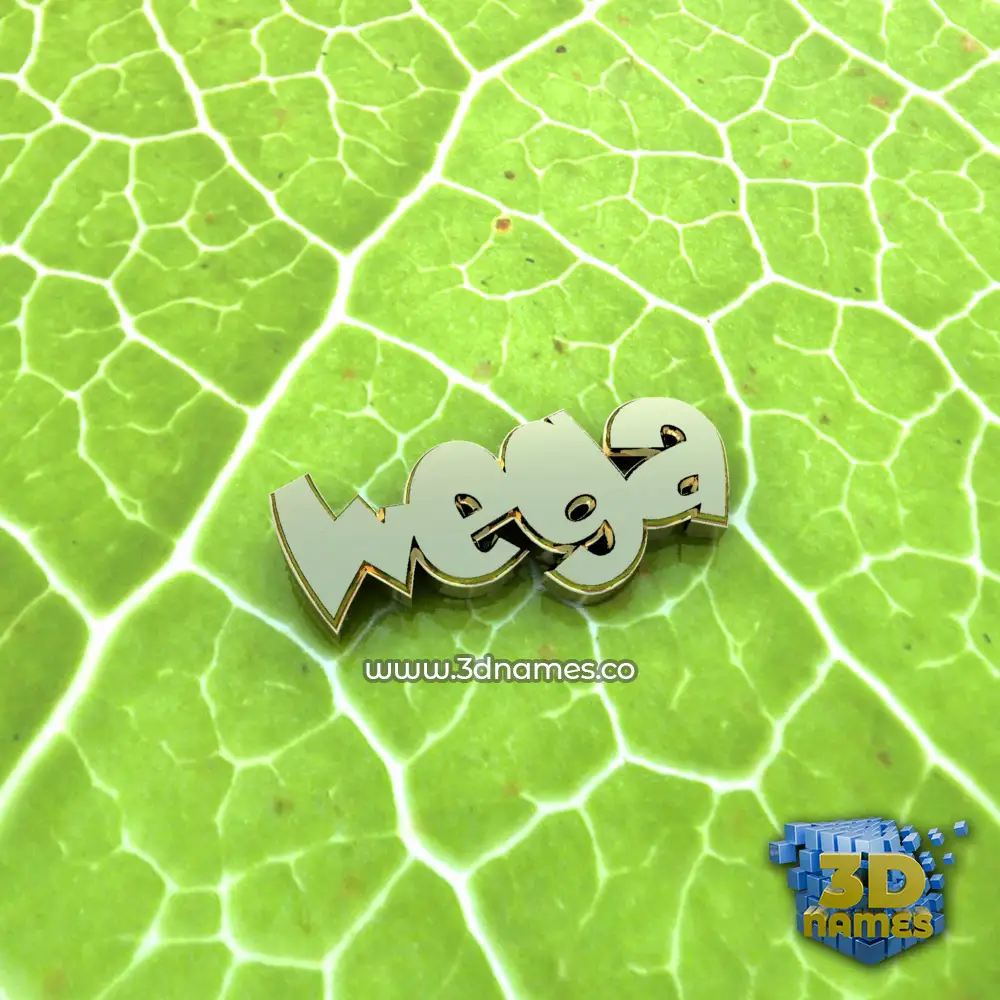 wega in Gold Leaf style - 3D name wallpaper