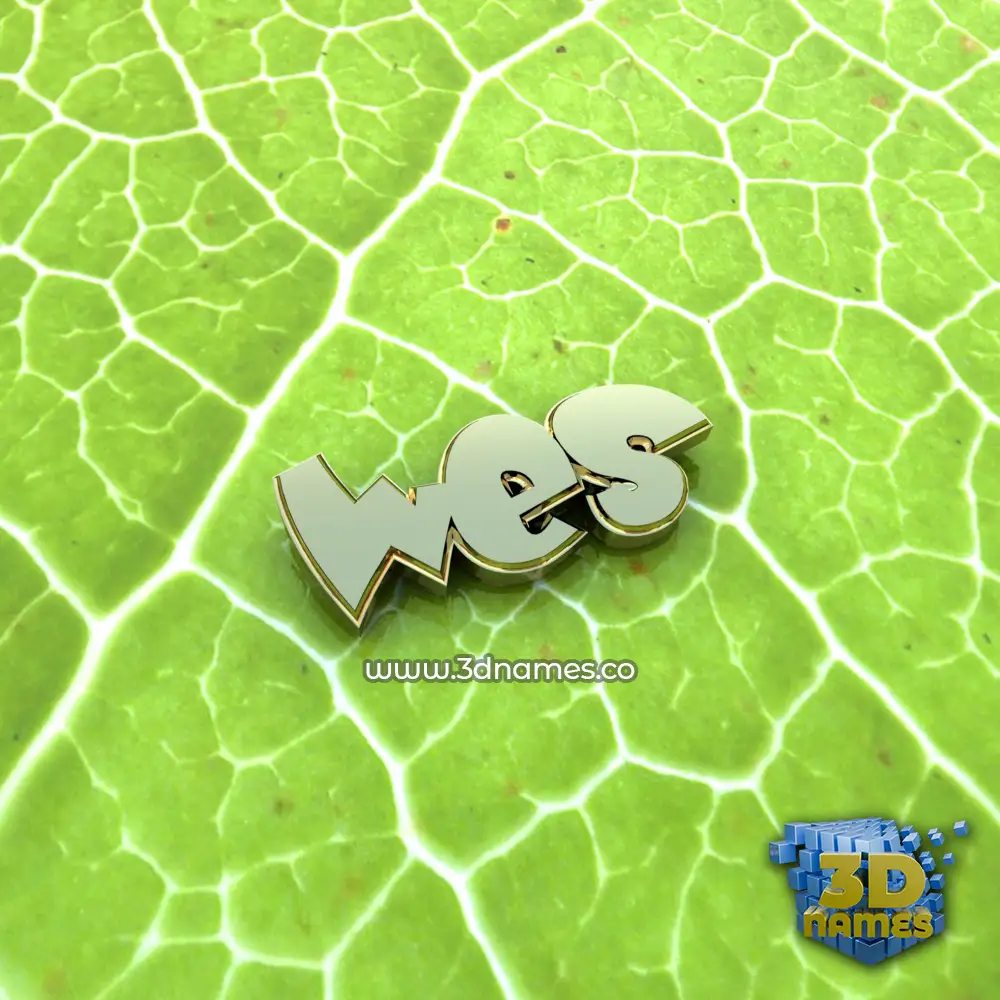 wes in Gold Leaf style - 3D name wallpaper