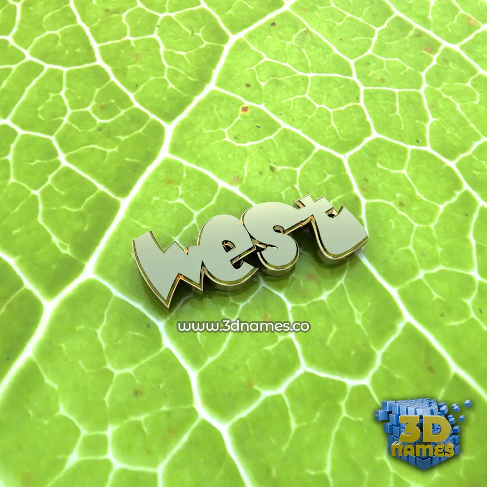 west in Gold Leaf style - 3D name wallpaper