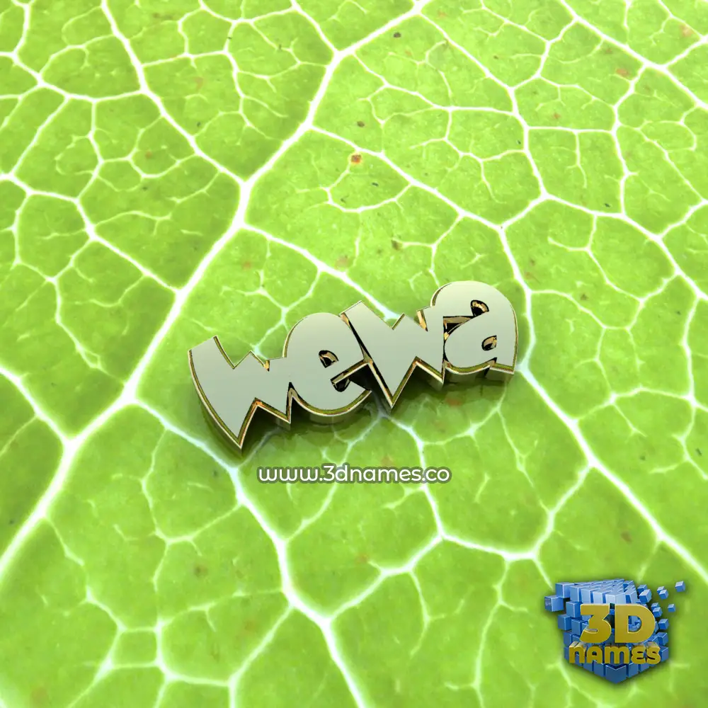 wewa in Gold Leaf style - 3D name wallpaper