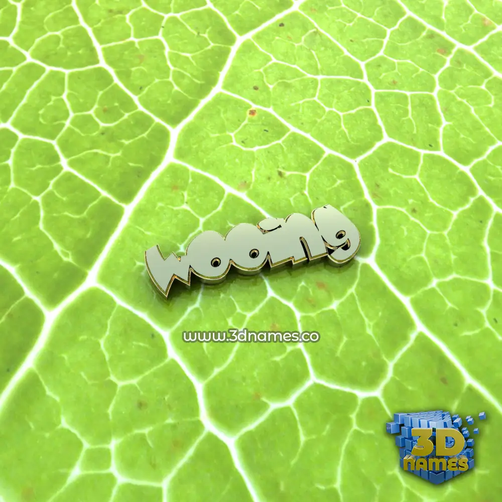 wooing in Gold Leaf style - 3D name wallpaper