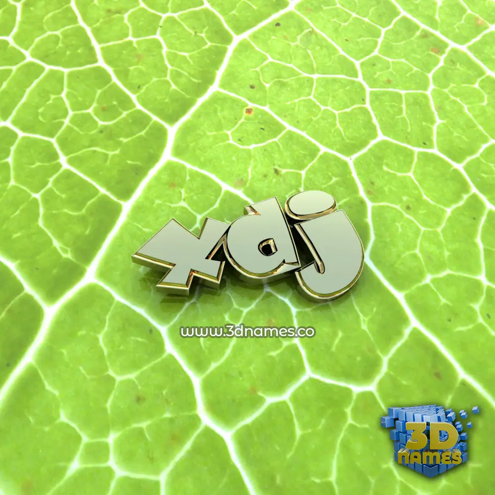xdj in Gold Leaf style - 3D name wallpaper
