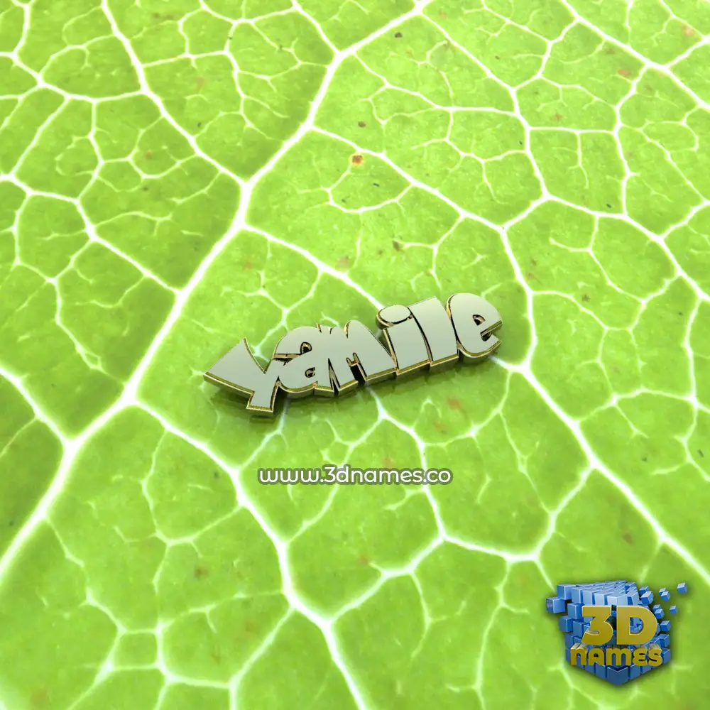 yamile in Gold Leaf style - 3D name wallpaper