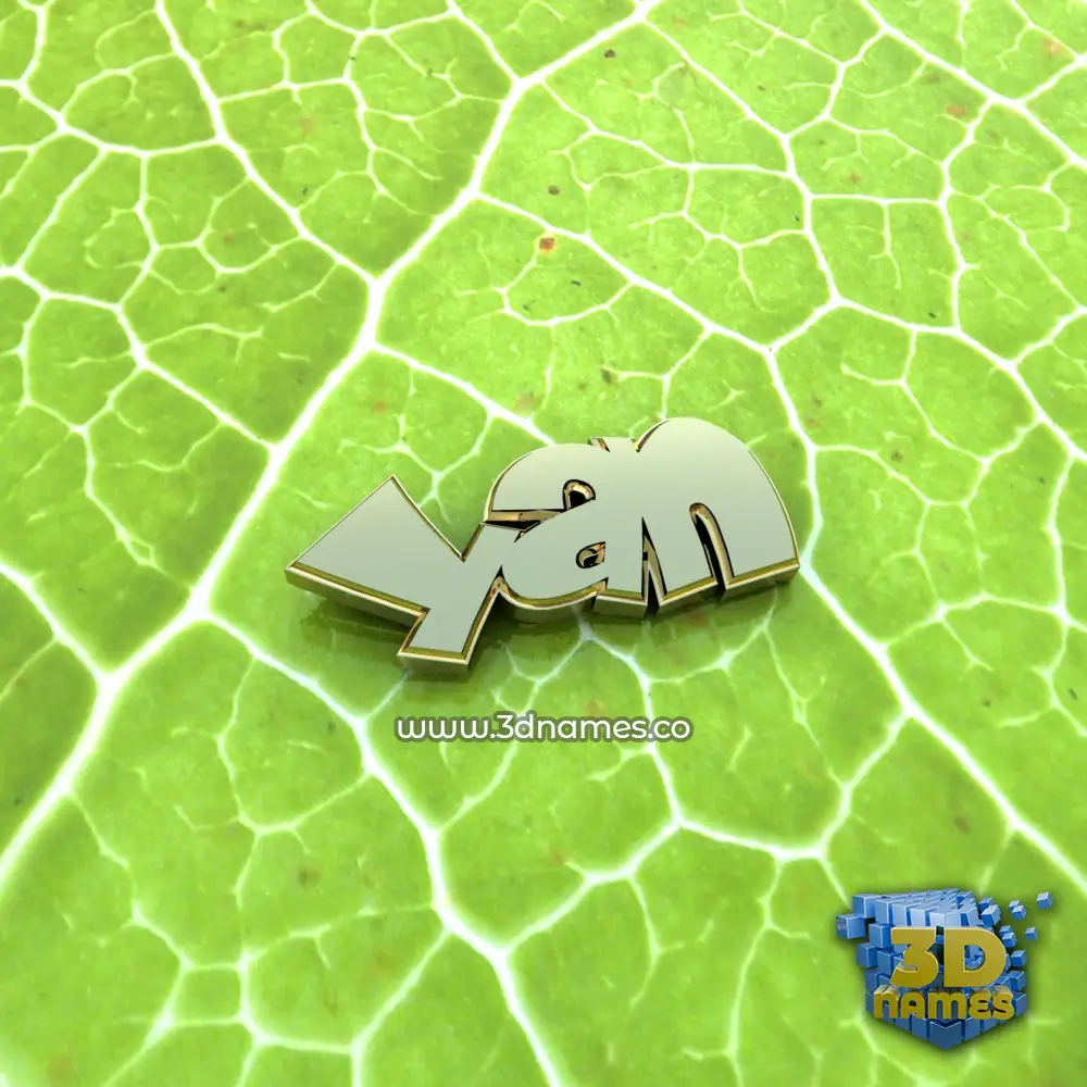 yan in Gold Leaf style - 3D name wallpaper