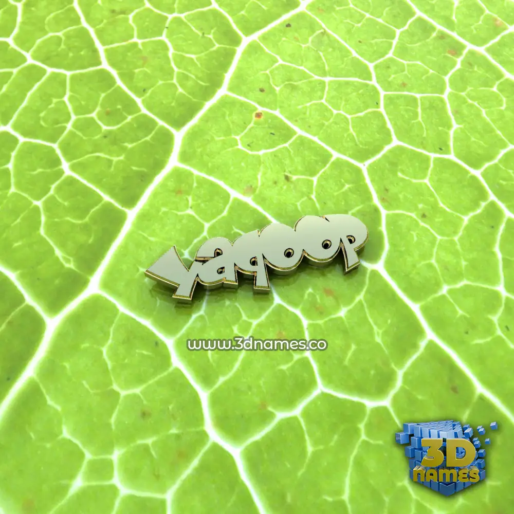 yaqoop in Gold Leaf style - 3D name wallpaper