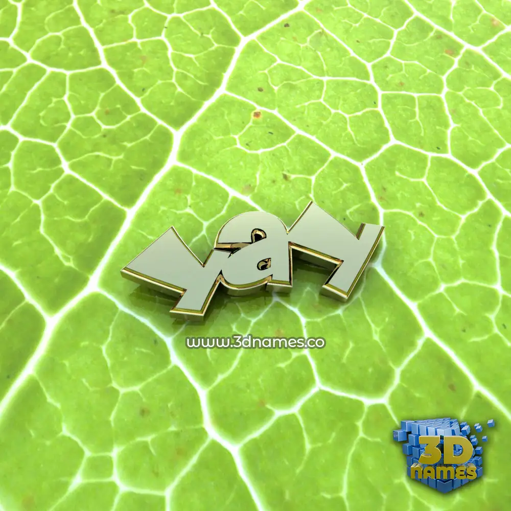 yay in Gold Leaf style - 3D name wallpaper