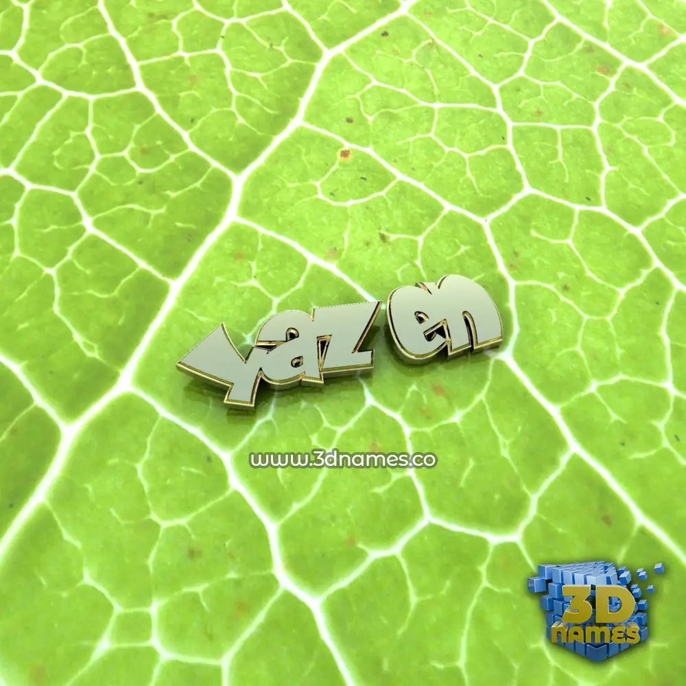 yazen in Gold Leaf style - 3D name wallpaper