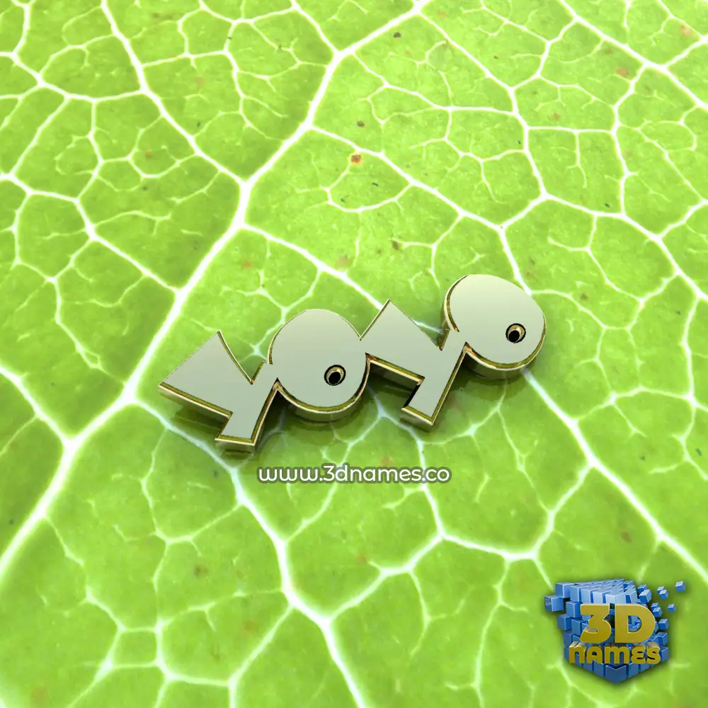 yoyo in Gold Leaf style - 3D name wallpaper
