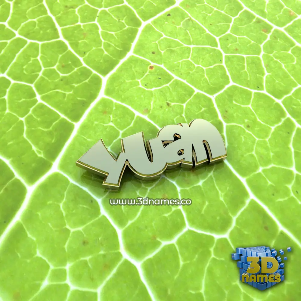 yuan in Gold Leaf style - 3D name wallpaper