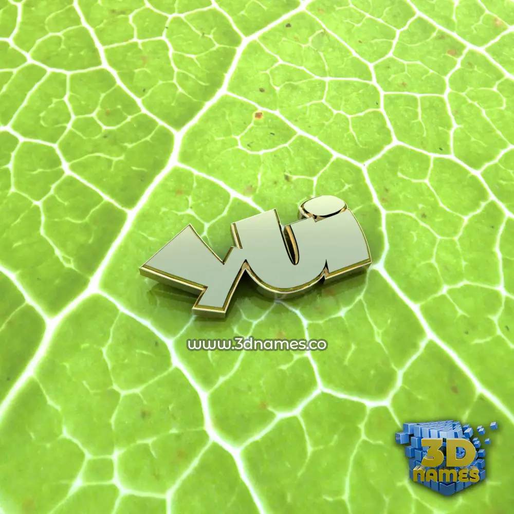 yui in Gold Leaf style - 3D name wallpaper
