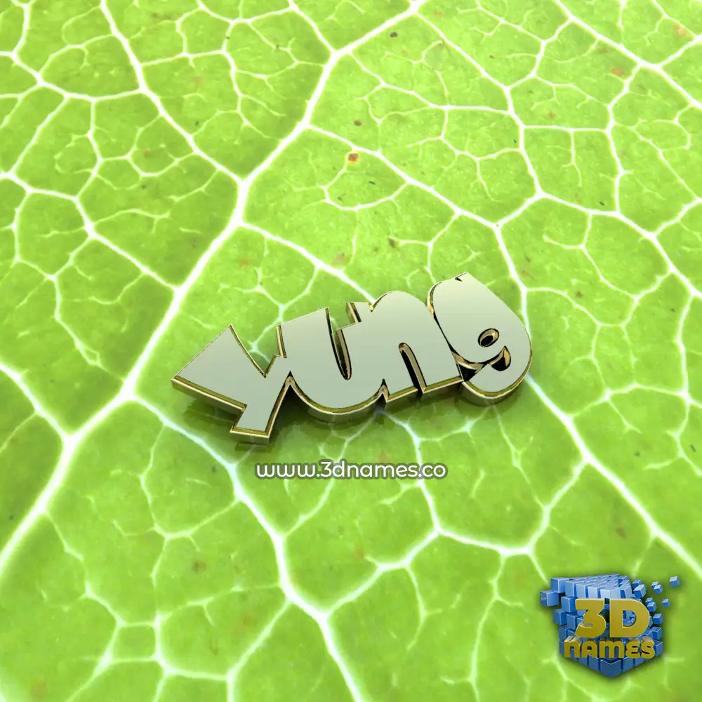 yung in Gold Leaf style - 3D name wallpaper