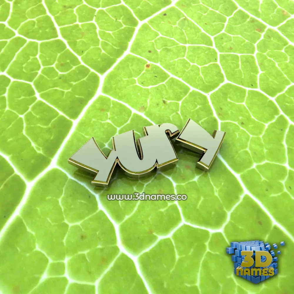 yury in Gold Leaf style - 3D name wallpaper