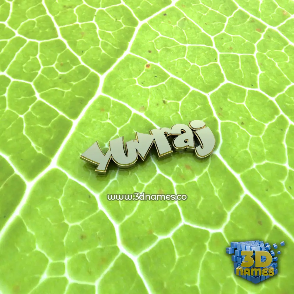 yuvraj in Gold Leaf style - 3D name wallpaper