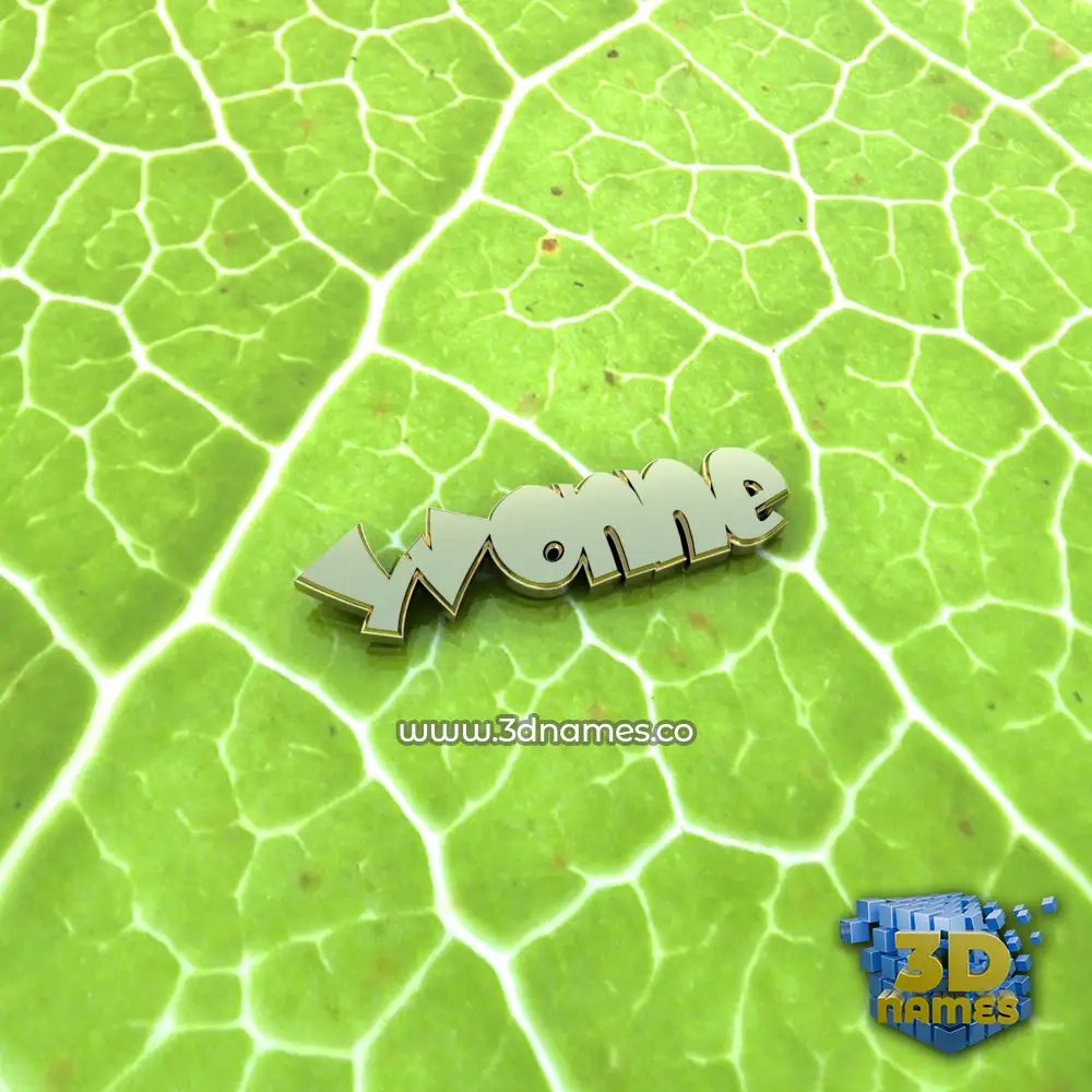 yvonne in Gold Leaf style - 3D name wallpaper