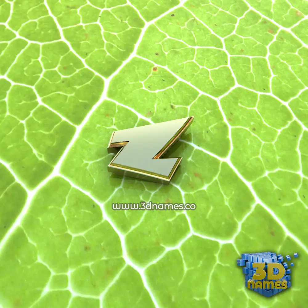 z in Gold Leaf style - 3D name wallpaper
