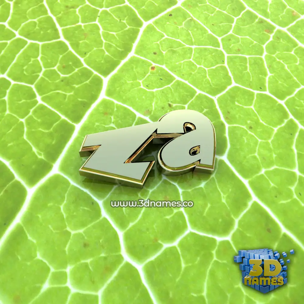 za in Gold Leaf style - 3D name wallpaper