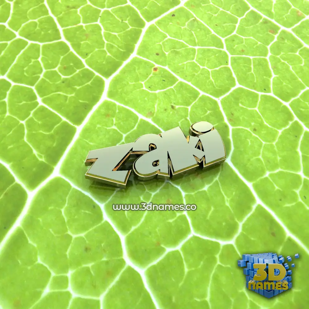 zaki in Gold Leaf style - 3D name wallpaper
