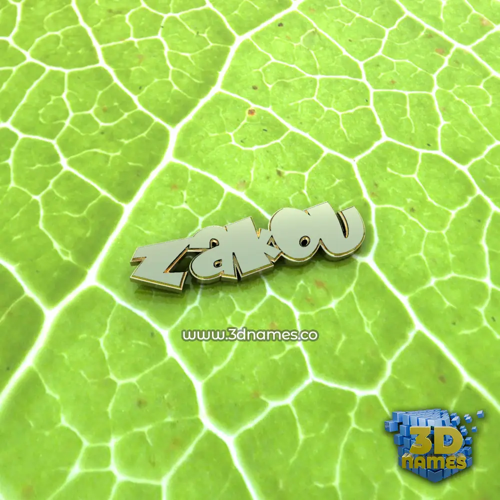 zakou in Gold Leaf style - 3D name wallpaper