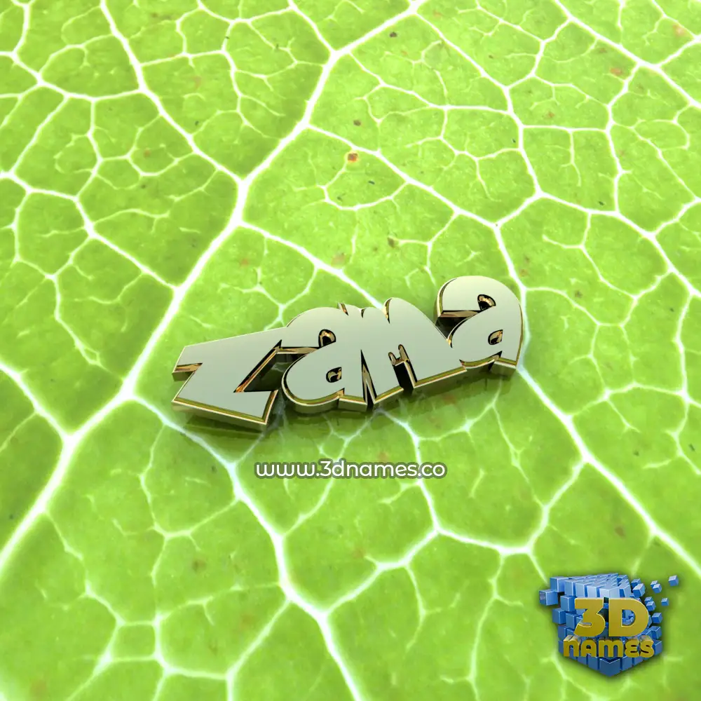 zama in Gold Leaf style - 3D name wallpaper
