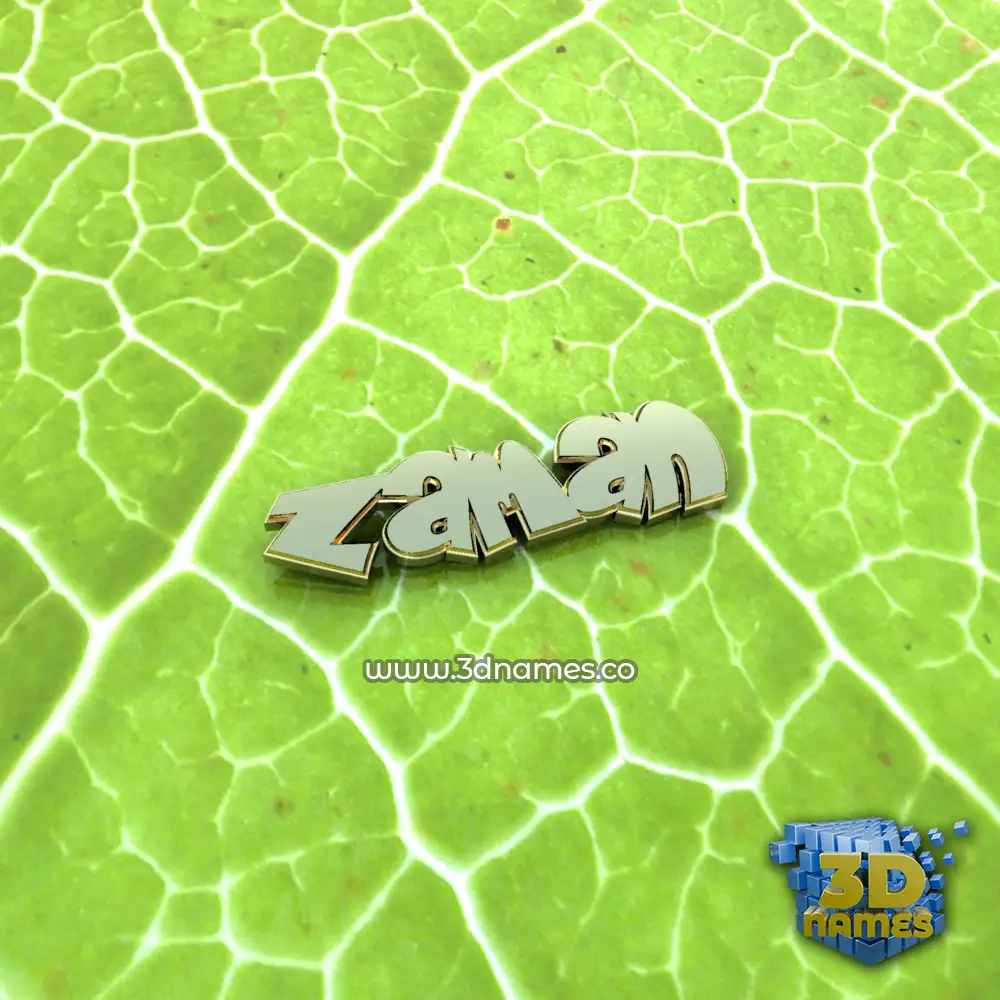 zaman in Gold Leaf style - 3D name wallpaper