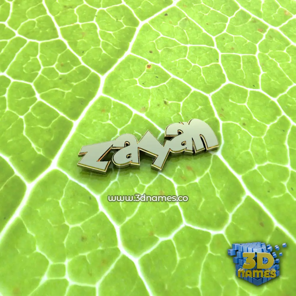 zayan in Gold Leaf style - 3D name wallpaper