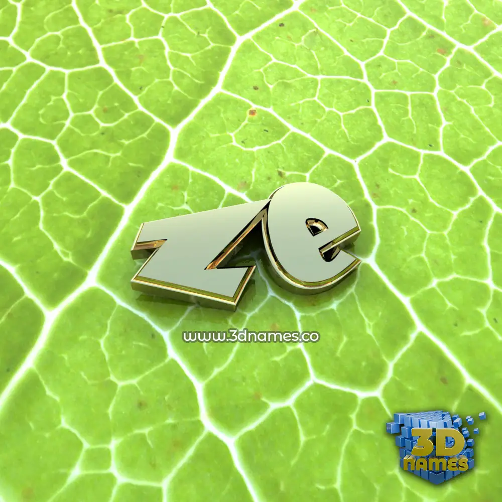 ze in Gold Leaf style - 3D name wallpaper