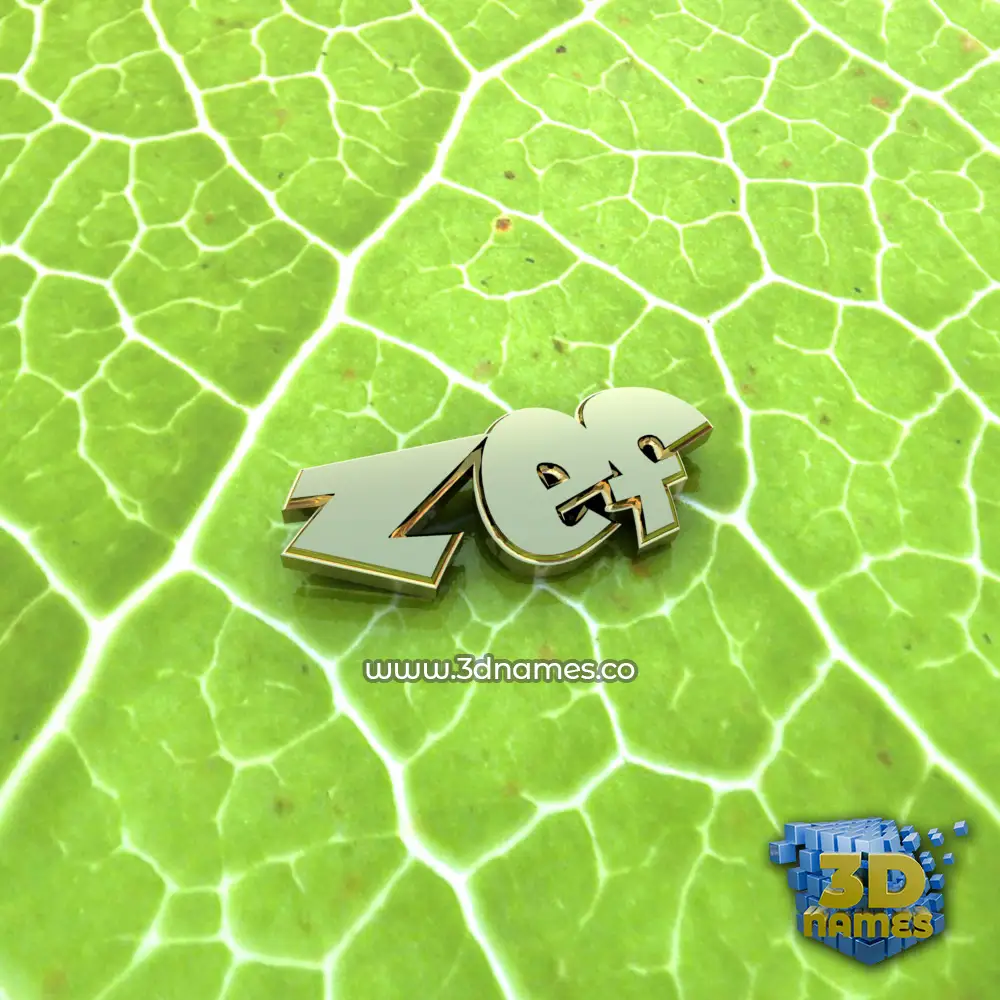 zef in Gold Leaf style - 3D name wallpaper