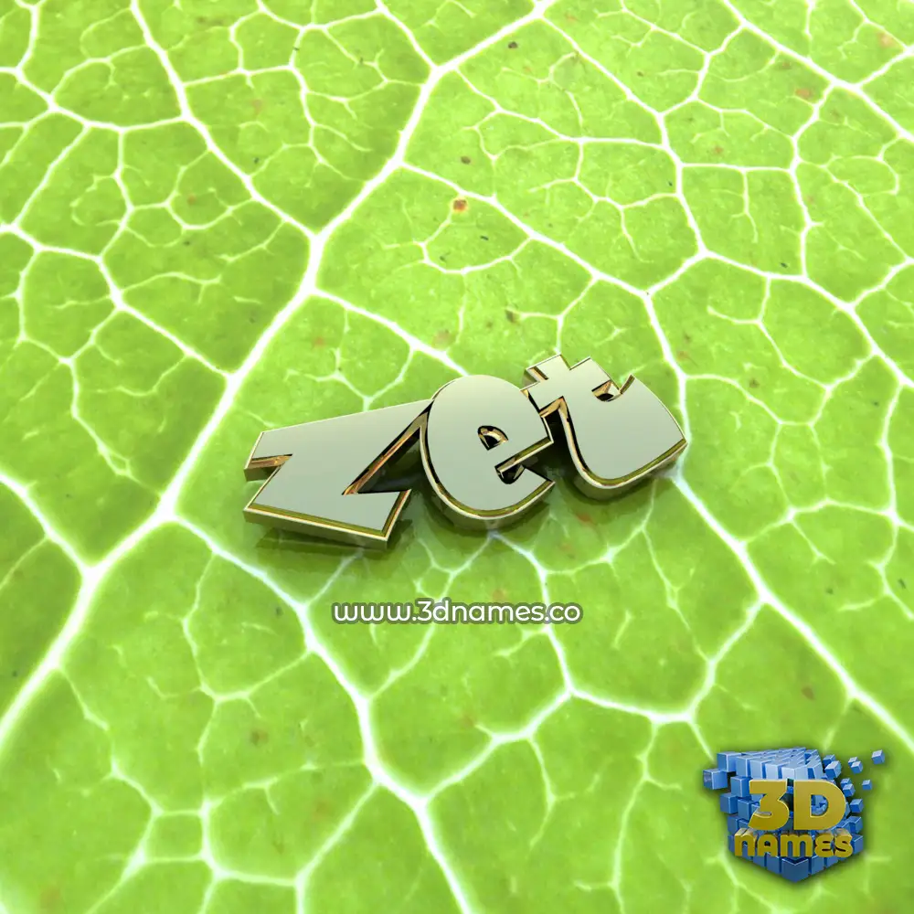 zet in Gold Leaf style - 3D name wallpaper
