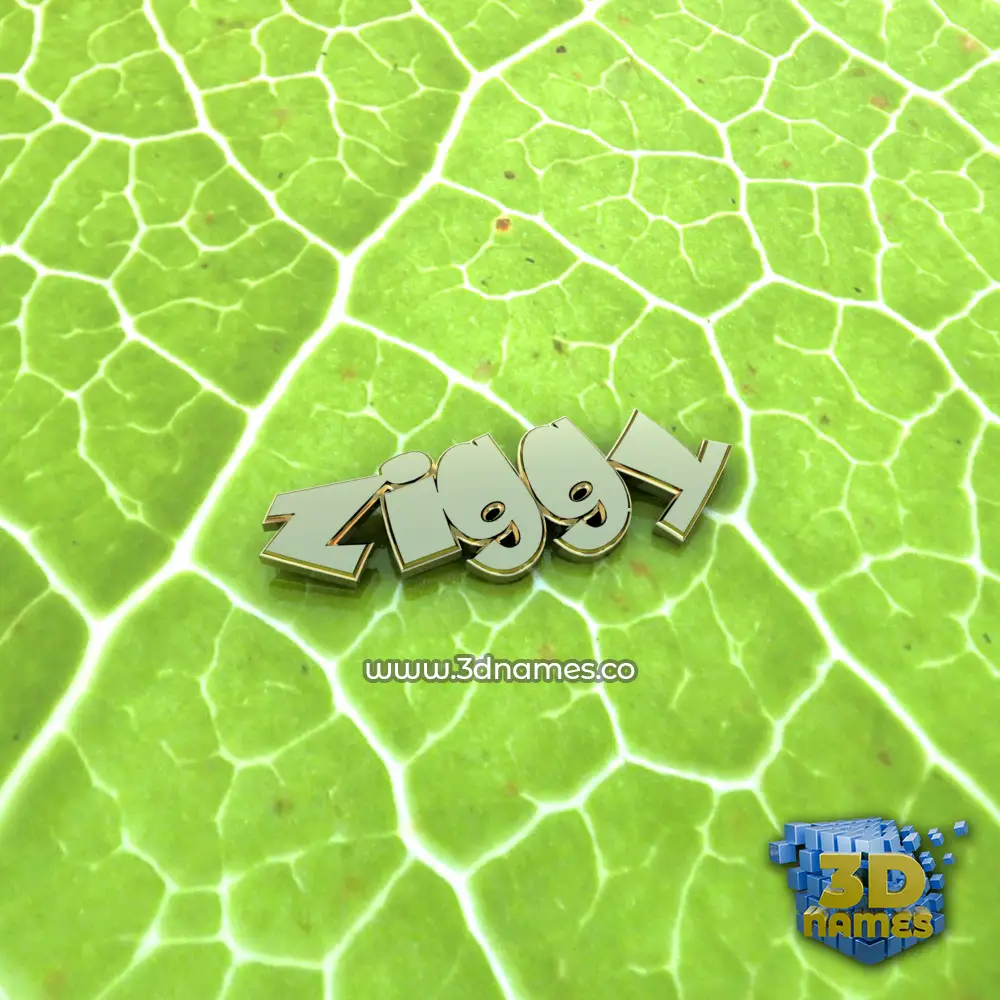 ziggy in Gold Leaf style - 3D name wallpaper