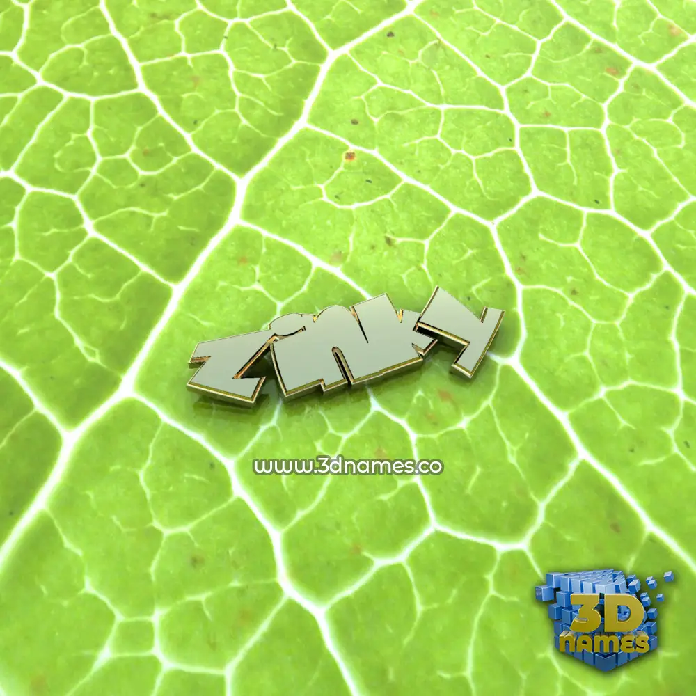 zinky in Gold Leaf style - 3D name wallpaper
