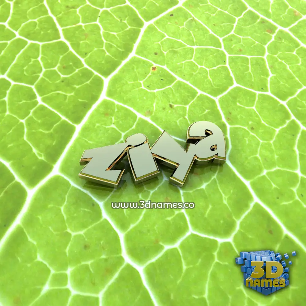 ziya in Gold Leaf style - 3D name wallpaper
