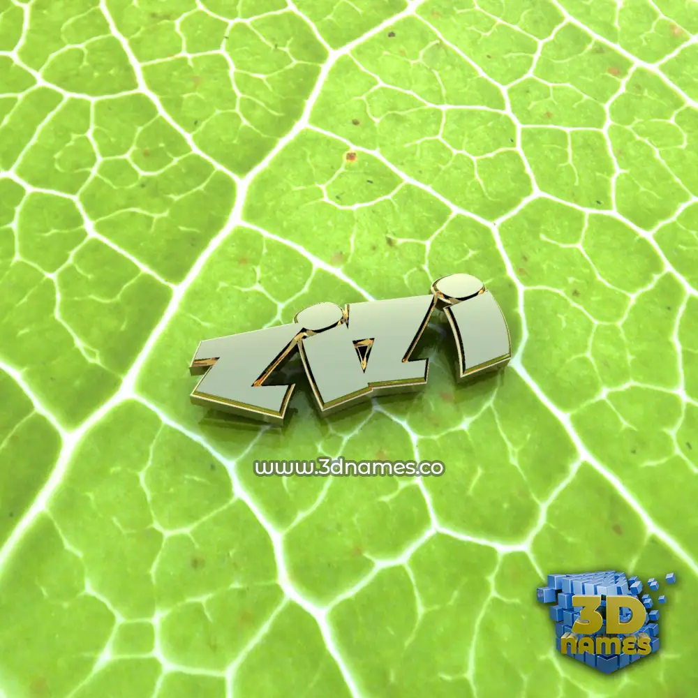 zizi in Gold Leaf style - 3D name wallpaper