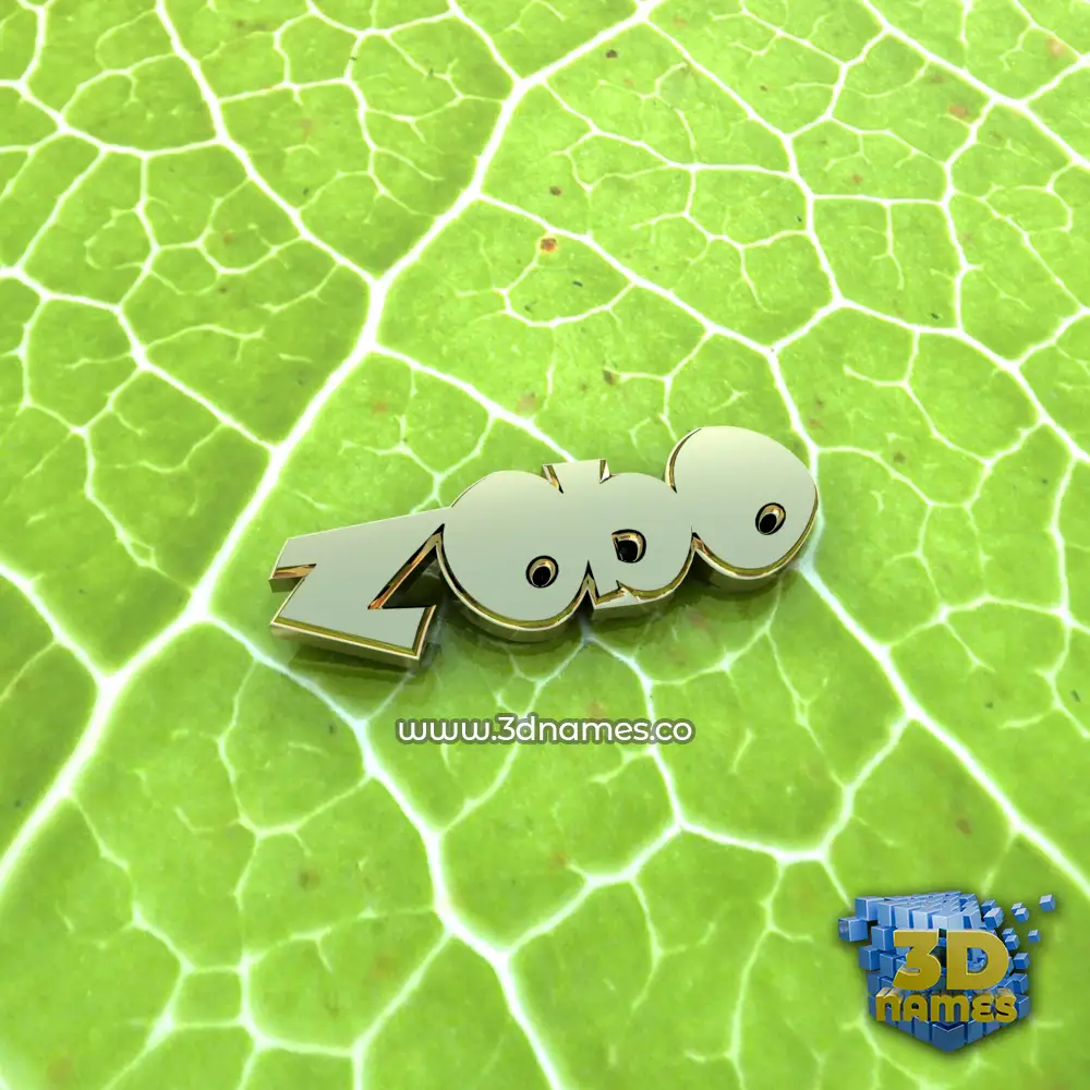 zobo in Gold Leaf style - 3D name wallpaper