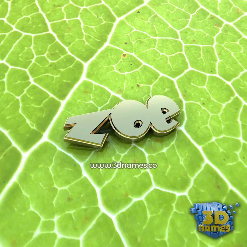 zoe in Gold Leaf style - 3D name wallpaper