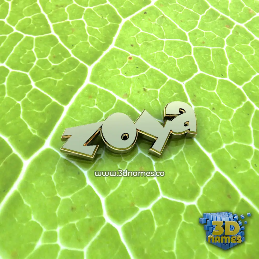 zoya in Gold Leaf style - 3D name wallpaper