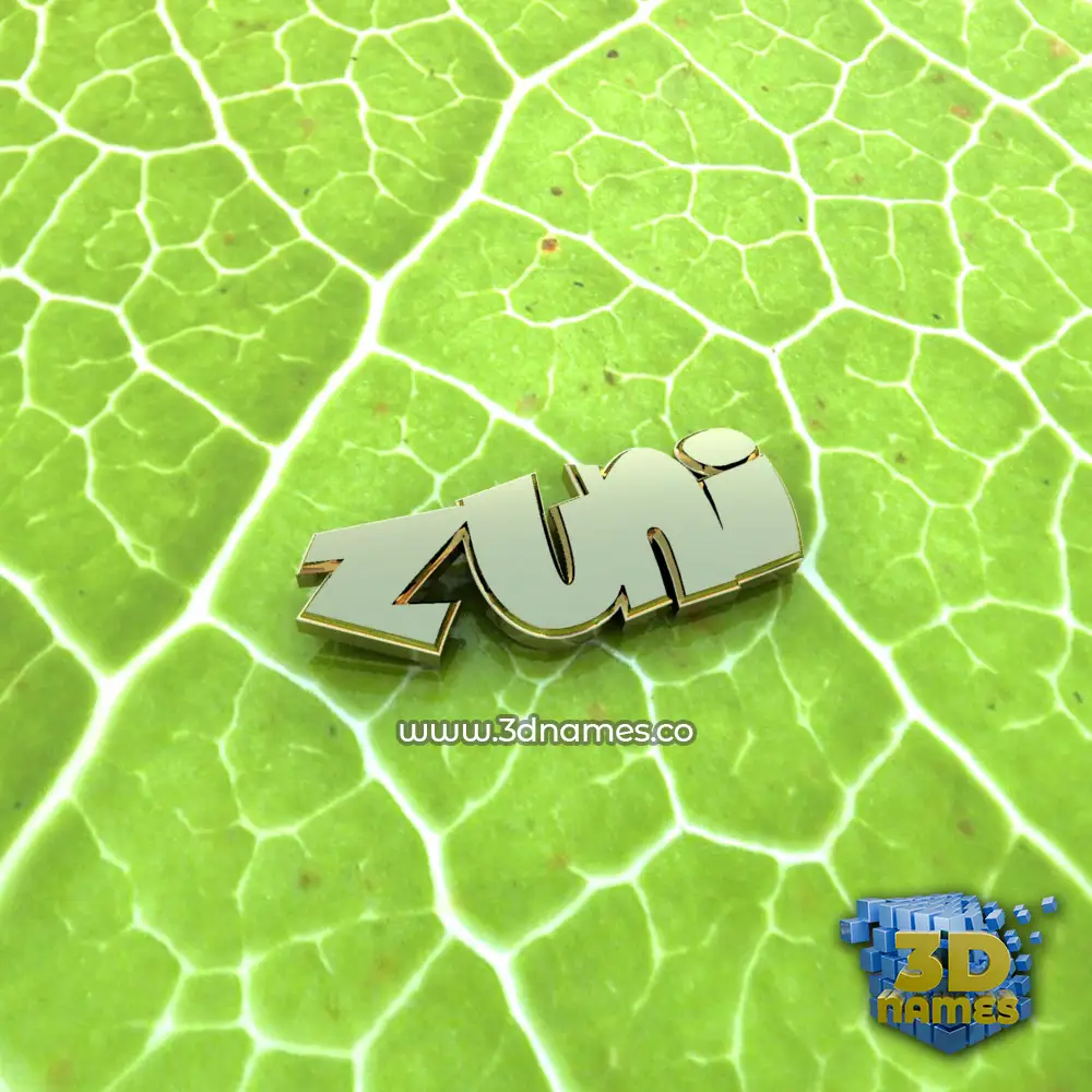 zuni in Gold Leaf style - 3D name wallpaper