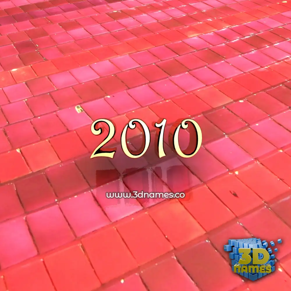 2010 in Red Tiles style - 3D name wallpaper