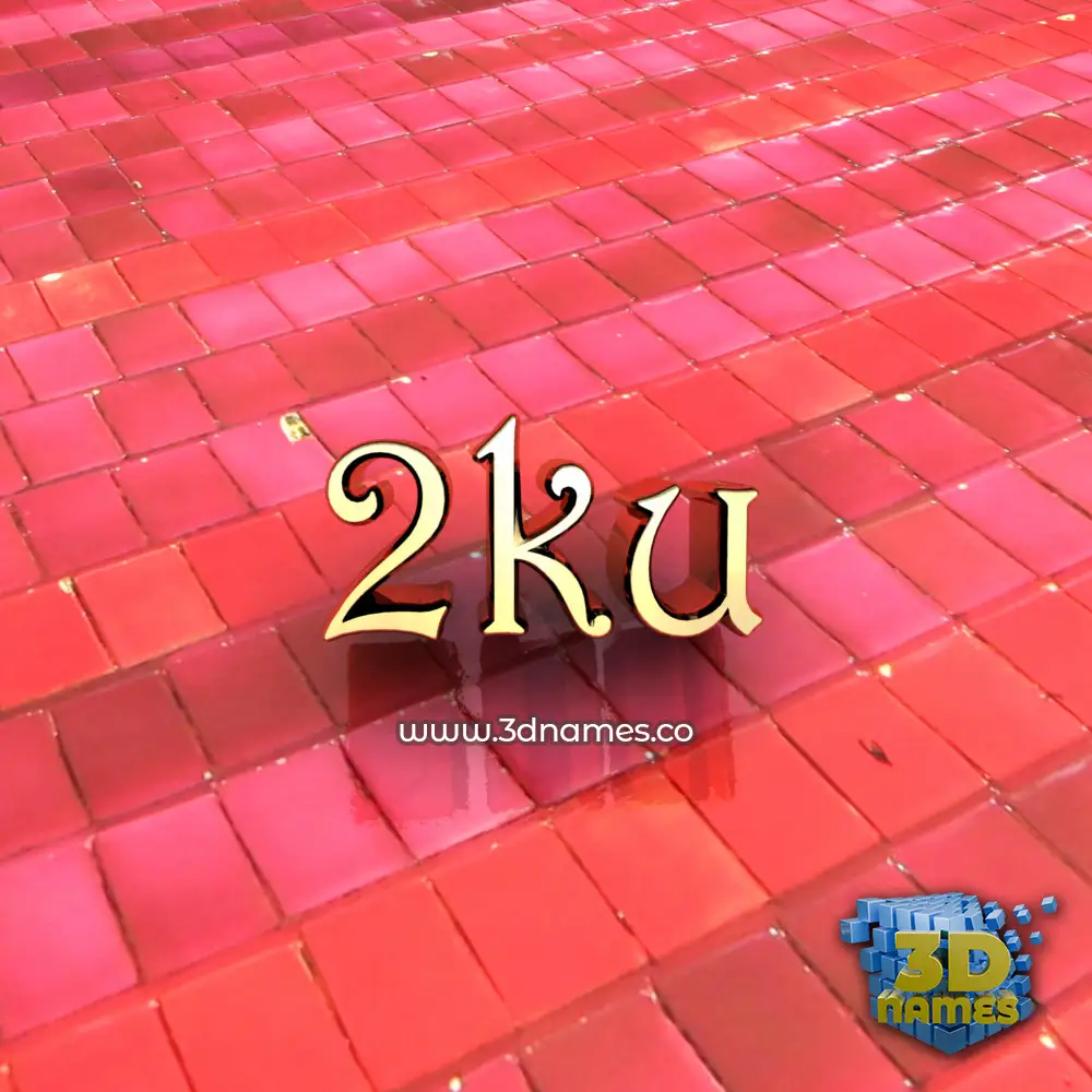 2ku in Red Tiles style - 3D name wallpaper