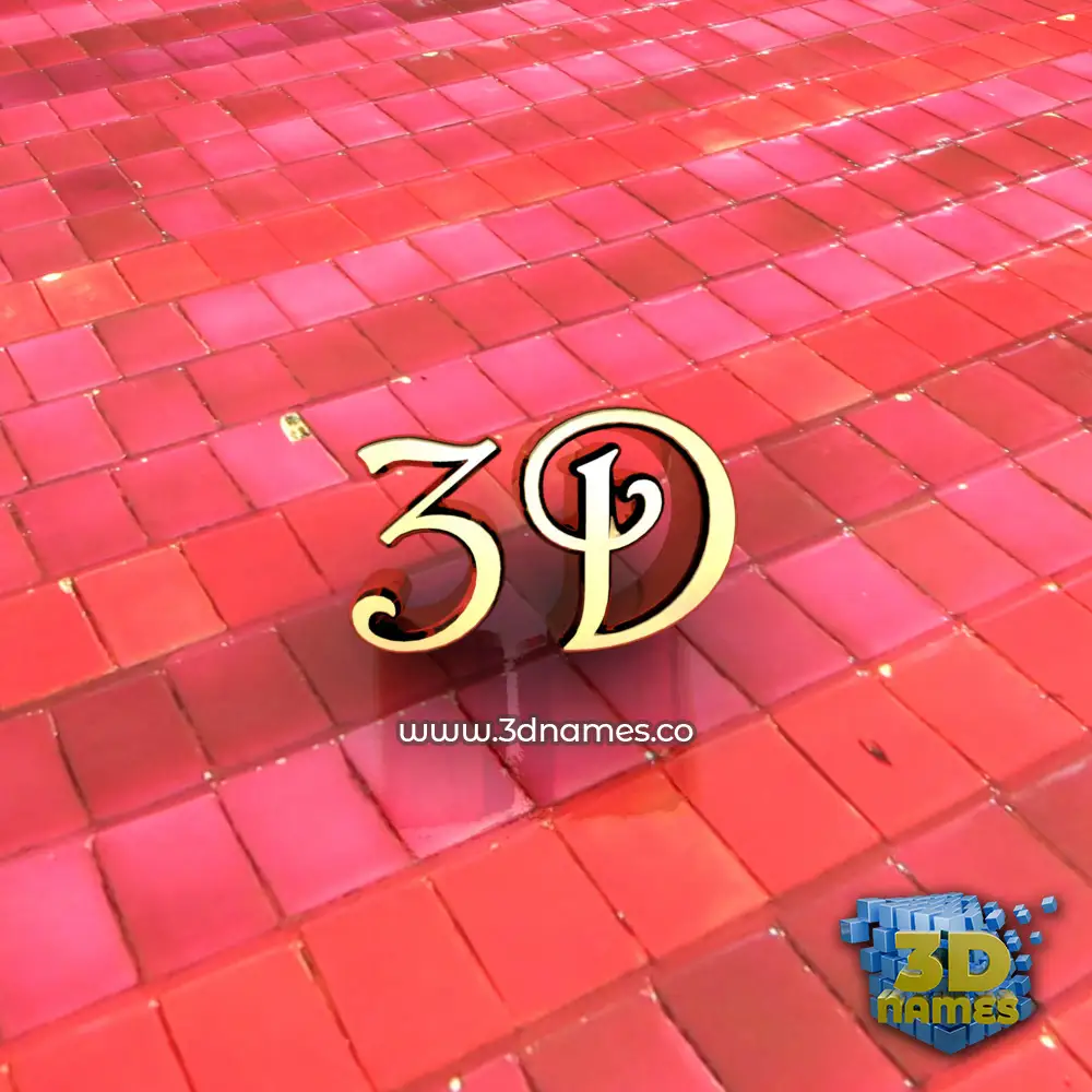 3d in Red Tiles style - 3D name wallpaper