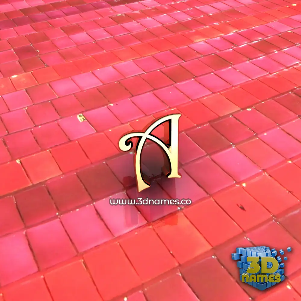 a in Red Tiles style - 3D name wallpaper