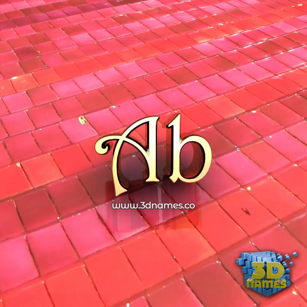 ab in Red Tiles style - 3D name wallpaper
