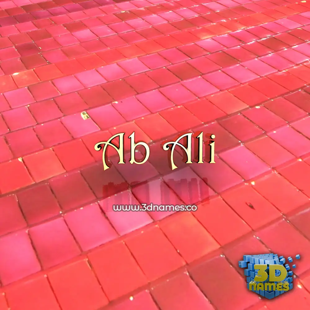 ab ali in Red Tiles style - 3D name wallpaper