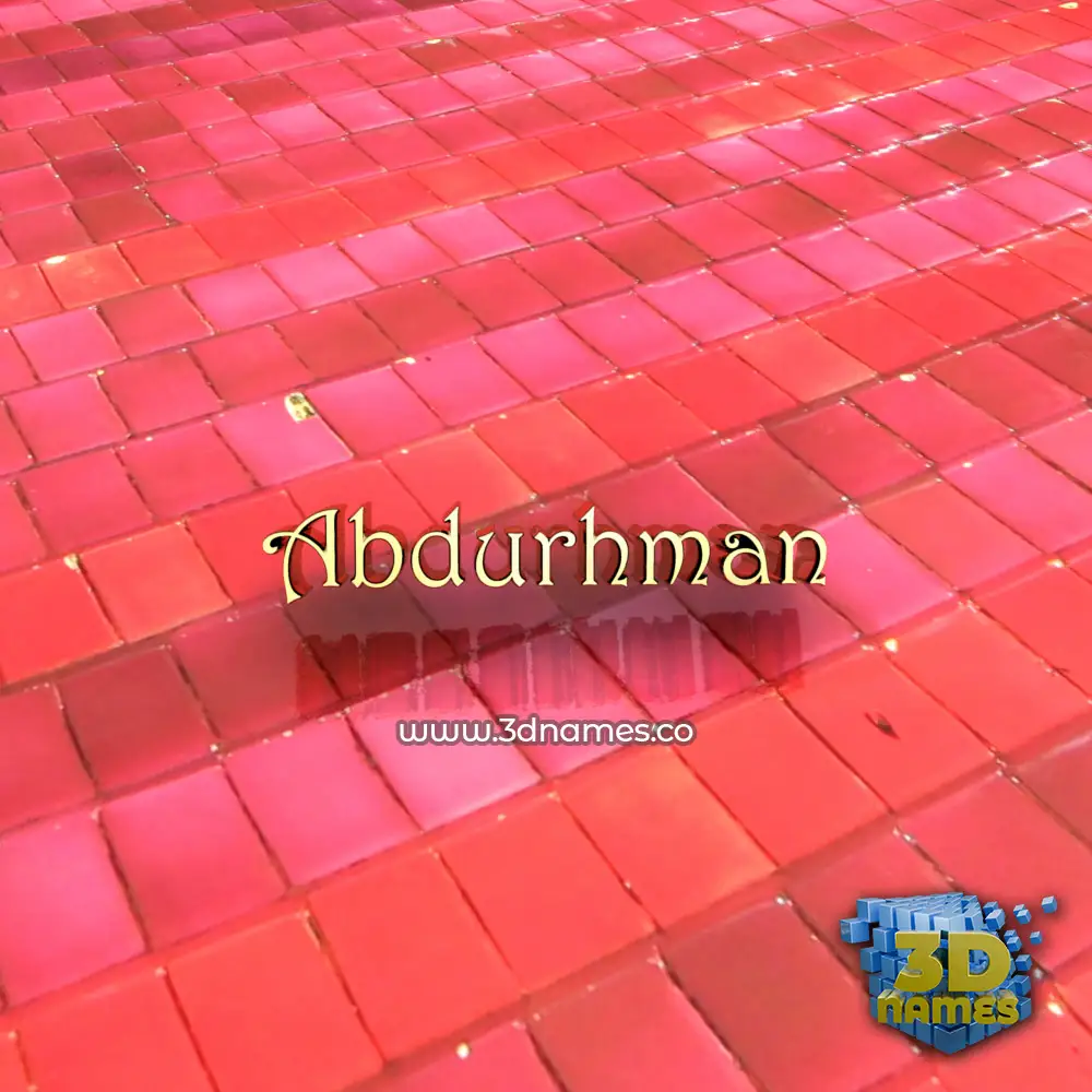 abdurhman in Red Tiles style - 3D name wallpaper