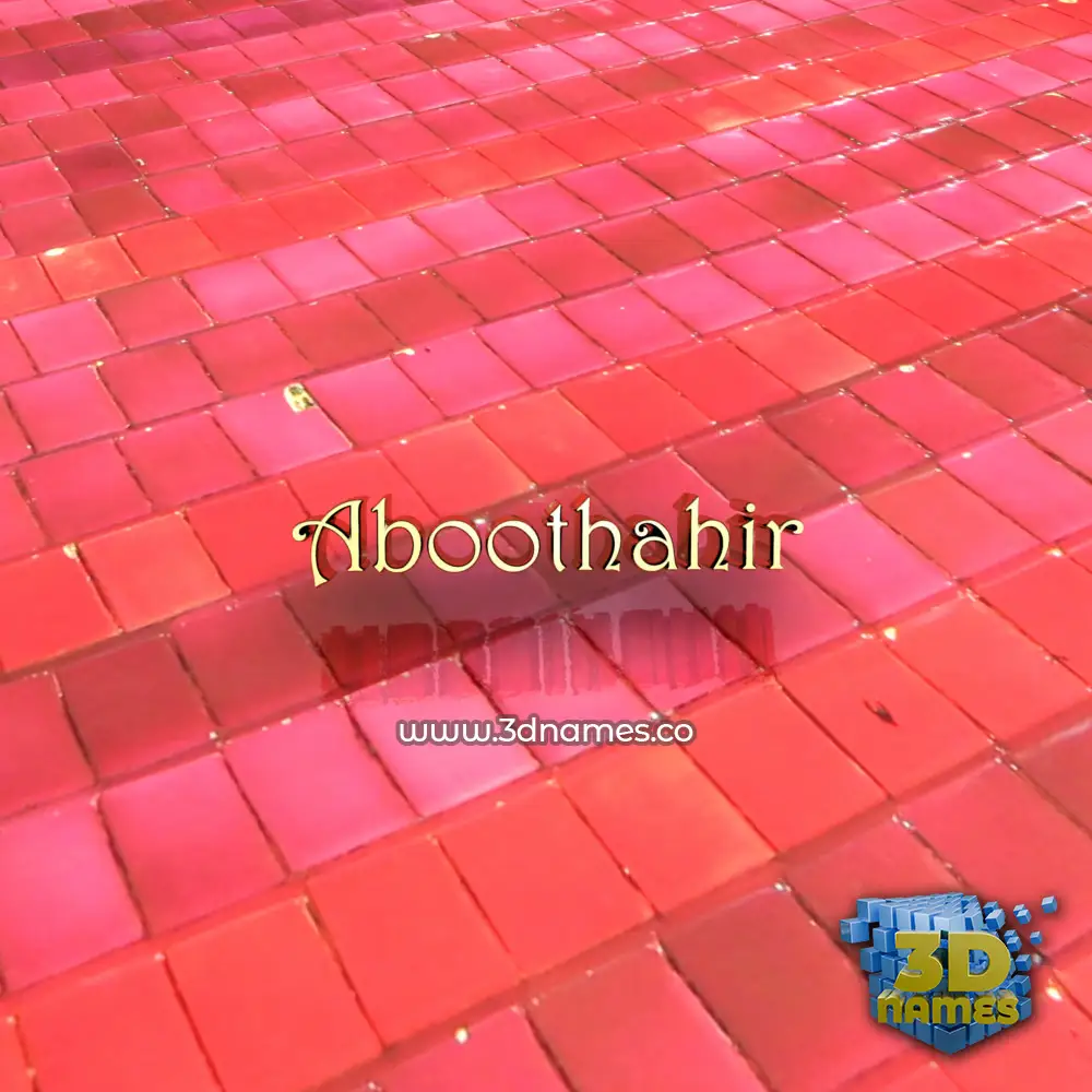 aboothahir in Red Tiles style - 3D name wallpaper
