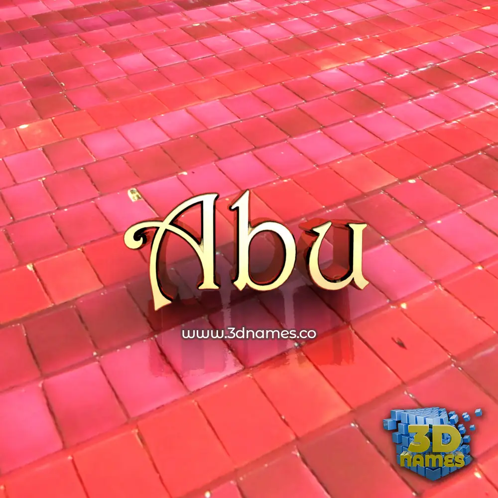 abu in Red Tiles style - 3D name wallpaper