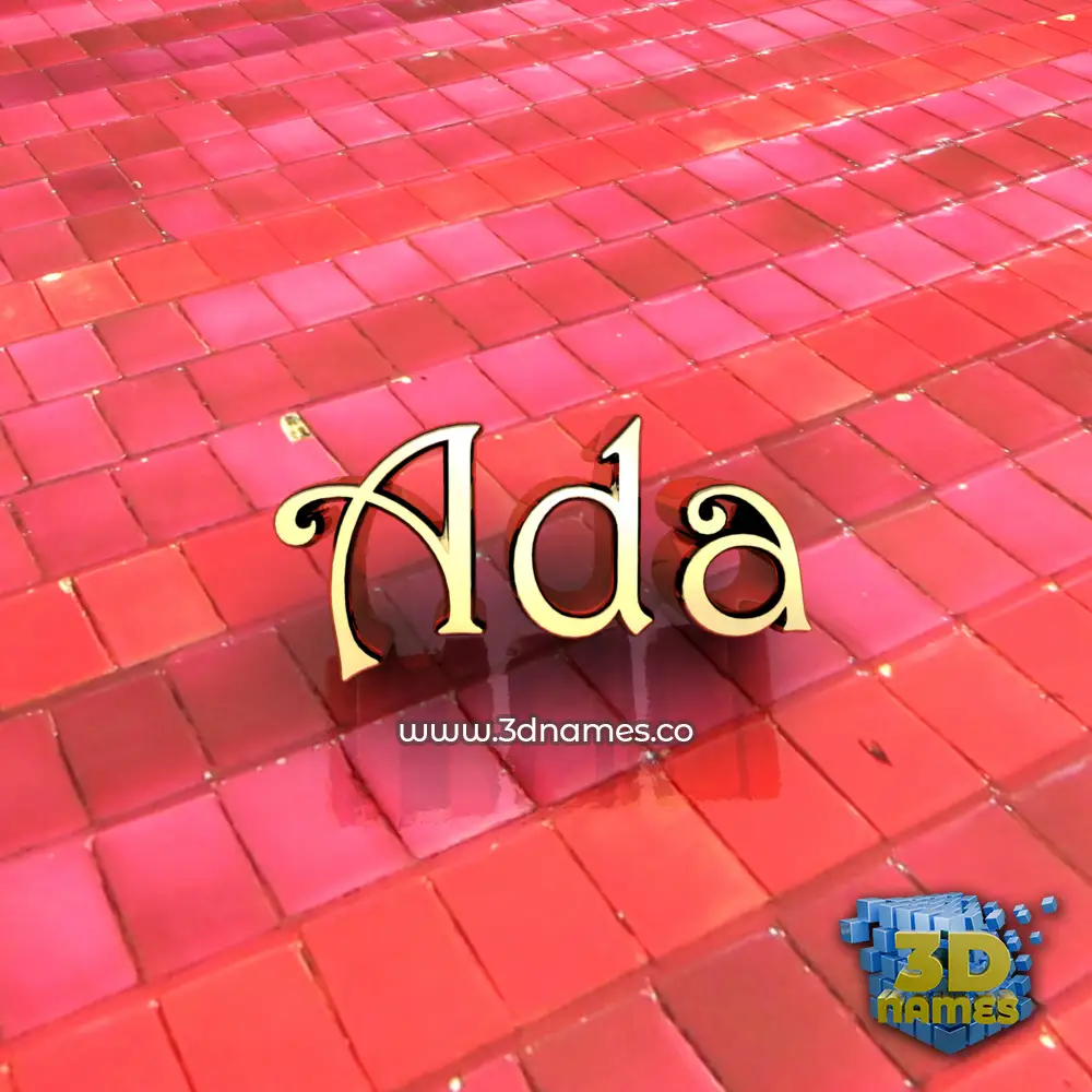 ada in Red Tiles style - 3D name wallpaper
