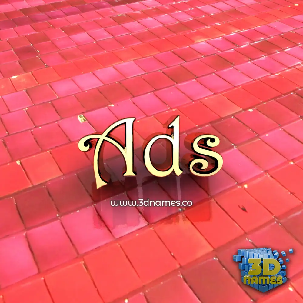 ads in Red Tiles style - 3D name wallpaper