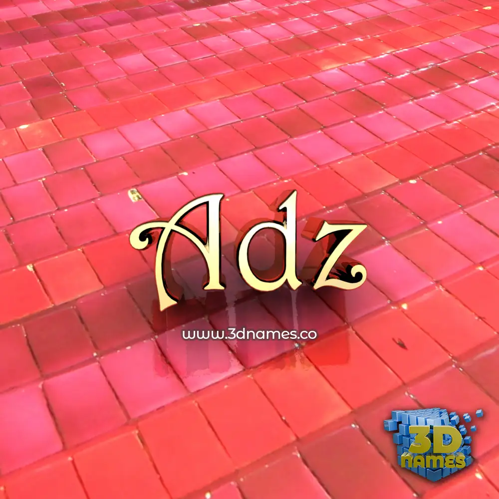 adz in Red Tiles style - 3D name wallpaper