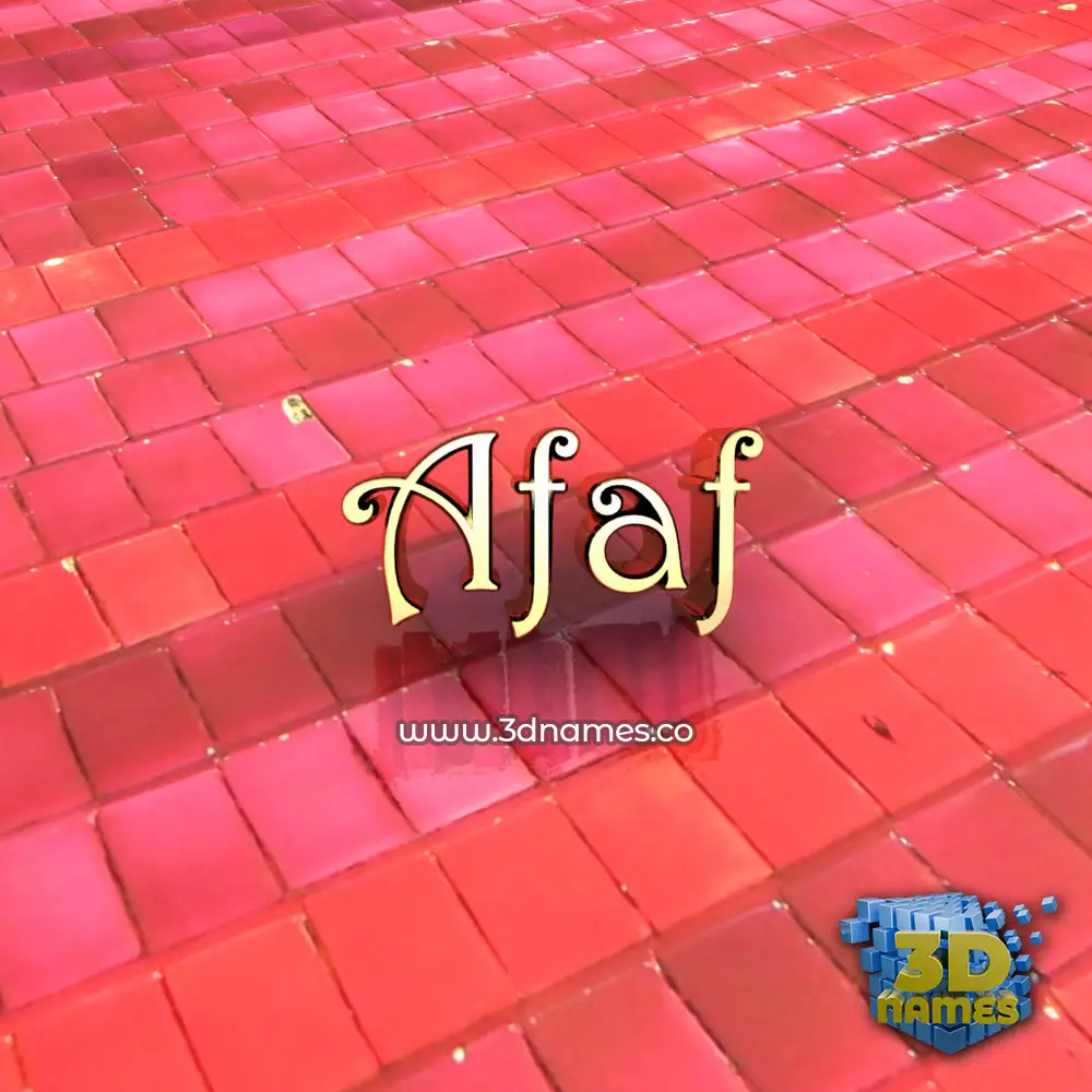 afaf in Red Tiles style - 3D name wallpaper