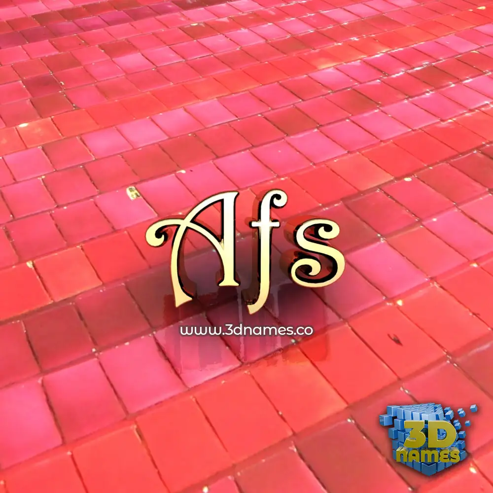 afs in Red Tiles style - 3D name wallpaper